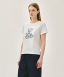 W DOODLE BEAR TEE IN WHITE image 2