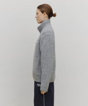 MARITHÉ SPORT COLOR BLOCK KNIT ZIP-UP IN GRAY image 2