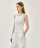 W REGULAR LOGO SLEEVELESS IN WHITE image 2