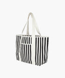 REGULAR LOGO BIG COTTON BAG IN STRIPE image 2