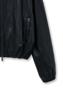 FAUX LEATHER HOODY CROP JUMPER IN BLACK image 5