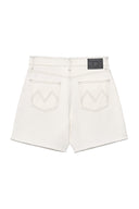 CUT LINE POINT DENIM SHORTS IN WHITE image 14