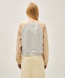 W BLOCK CLASSIC LOGO RAGLAN CROP SWEATSHIRT IN CORAL PINK image 3