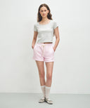 W BASIC SWEAT SHORTS IN LIGHT PINK image 3