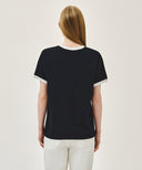 AEROCOOL CRACK CLASSIC LOGO RINGER TEE IN NAVY image 3