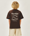 KIDS BACK GRAPHIC OVERSIZED TEE IN BROWN image 3