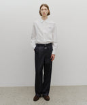 M WIDE RAW DENIM PANTS IN DARK BLUE image 3