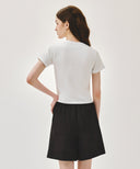 W LEMON GRAPHIC SLIM CROP TEE IN WHITE image 3
