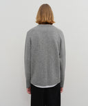 LETTERING LOGO KNIT PULLOVER IN HEATHER GREY image 3