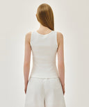 W REGULAR LOGO SLEEVELESS IN WHITE image 3