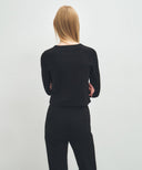 W BASIC CROP LONG SLEEVE IN BLACK image 3