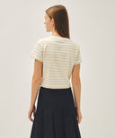 W CLASSIC LOGO CROP TEE IN IVORY image 3
