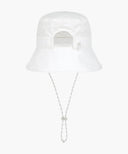 KIDS NYLON WIDE BUCKET HAT IN WHITE image 3