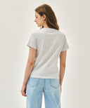 W CLASSIC LOGO TEE IN LIGHT HEATHER GREY image 3