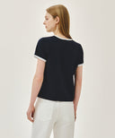 W CLASSIC LOGO RINGER TEE IN NAVY image 3