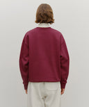 APPLIQUE LOGO OVERSIZED SWEATSHIRT (BRUSHED) IN BURGUNDY image 3
