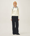 W LAYERED PLEATS SKIRT PANTS IN BLACK image 3