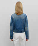 W DENIM TRUCKER JACKET IN BLUE image 3