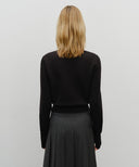 W CLASSIC LOGO CROP KNIT IN BLACK image 3
