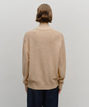 BOUCLE CLASSIC LOGO KNIT PULLOVER IN ECRU image 3