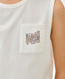 KIDS DOODLE CLASSIC LOGO POCKET SLEEVELESS IN WHITE image 4