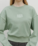 W SMALL CLASSIC LOGO CROP SWEATSHIRT IN MINT GREY image 4