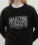 BOUCLE CLASSIC LOGO KNIT PULLOVER IN BLACK image 7