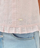 W PUFF SLEEVE LACE SHIRT IN LIGHT PINK image 4