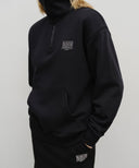 CLASSIC LOGO HALF ZIPUP SWEATSHIRT IN BLACK image 4