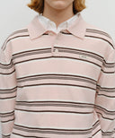 REGULAR LOGO STRIPE POLO KNIT IN PINK image 4