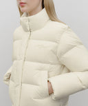 W BASIC CROP DOWN JACKET IN IVORY image 4