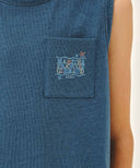 KIDS DOODLE CLASSIC LOGO POCKET SLEEVELESS IN BLUE image 4
