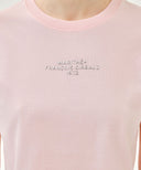 W SILVER LETTERING CROP TEE IN PINK image 4