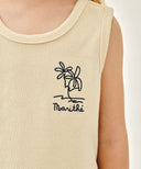 KIDS TERRY SLEEVELESS+PANTS SET-UP IN CREAM image 4