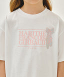 KIDS W BALLET CLASSIC LOGO SEMI CROP TEE IN WHITE image 4