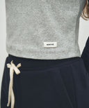 W BASIC CROP LONG SLEEVE IN HEATHER GREY image 4