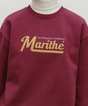 APPLIQUE LOGO OVERSIZED SWEATSHIRT (BRUSHED) IN BURGUNDY image 4