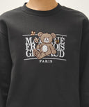 KIDS FLOWER BEAR CLASSIC LOGO REGEN SWEATSHIRT IN CHARCOAL GREY image 4