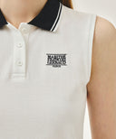 W SMALL CLASSIC LOGO PK COLLAR SLEEVELESS IN WHITE image 4