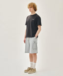 CLASSIC LOGO CARGO SWEAT SHORTS IN HEATHER GREY image 4
