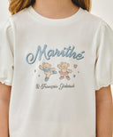 KIDS W BALLOON SLEEVE PEPLUM TEE IN WHITE image 4
