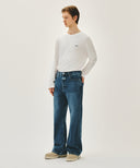 M RELAXED FIT BOOTS-CUT DENIM PANTS IN BLUE image 4