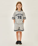 KIDS V NECK NYLON WOVEN TEE IN LIGHT GRAY image 5