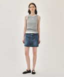 W RIBBON CLASSIC LOGO SLEEVELESS IN HEATHER GREY image 5