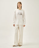 DOODLE CLASSIC LOGO LONG SLEEVE TEE IN WHITE image 5