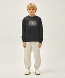 KIDS FLOWER BEAR CLASSIC LOGO REGEN SWEATSHIRT IN CHARCOAL GREY image 5