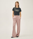 W CLASSIC LOGO CROP TEE IN CHARCOAL GREY image 5