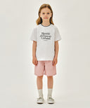 KIDS NECK POINT LETTERING TEE IN WHITE image 5