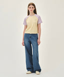 W SMALL REGULAR LOGO RAGLAN CROP TEE IN LIGHT PURPLE image 5