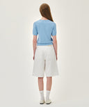 W LONG BERMUDA DENIM PANTS IN WHITE image 5